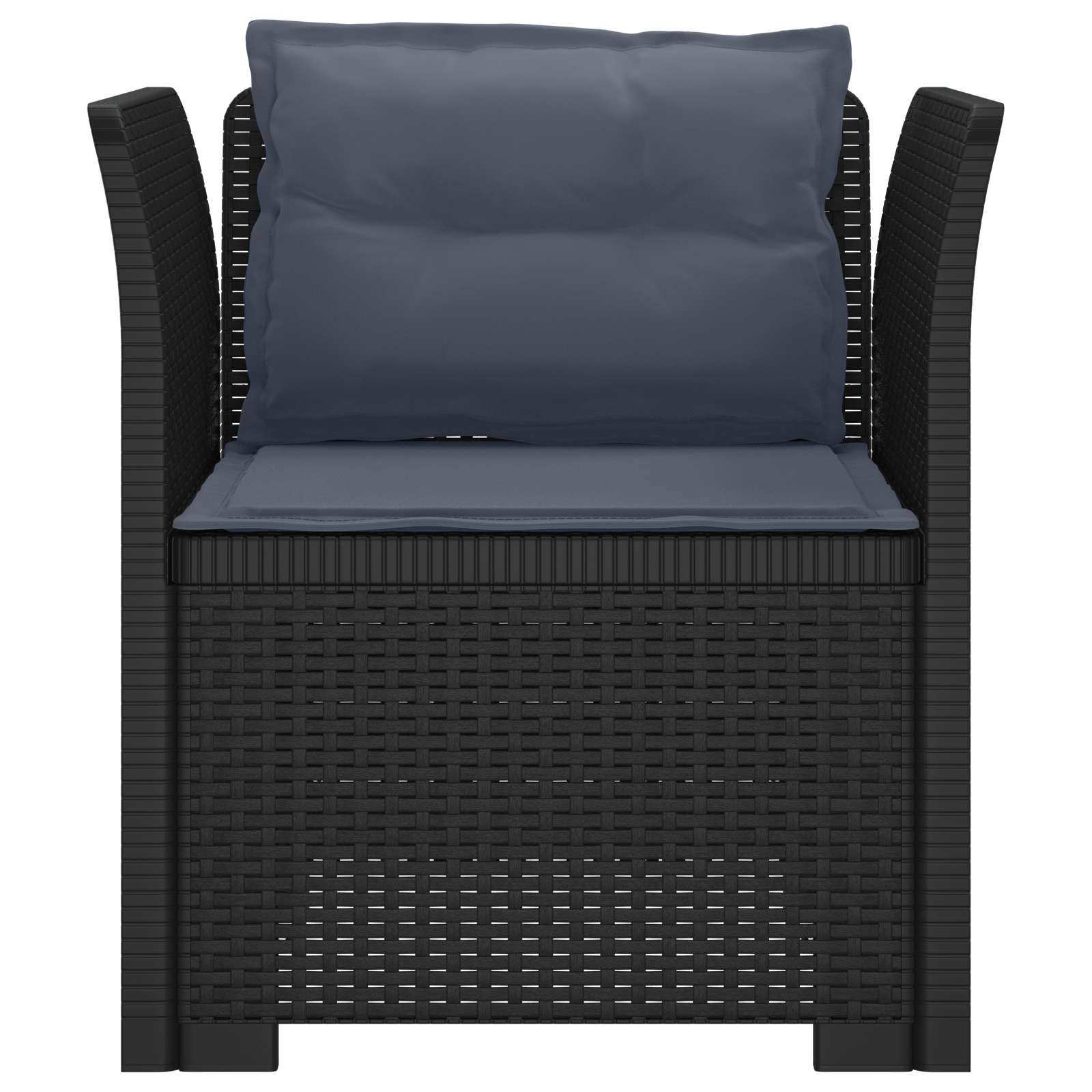 Eénpersoons Fauteuil met Kussens Rattan Look PP Antraciet is nu te koop bij PeponiXL, paradijselijk wonen!