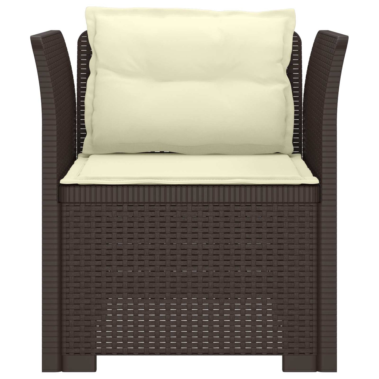Eénpersoons Fauteuil met Kussens Rattan Look PP Bruin is nu te koop bij PeponiXL, paradijselijk wonen!