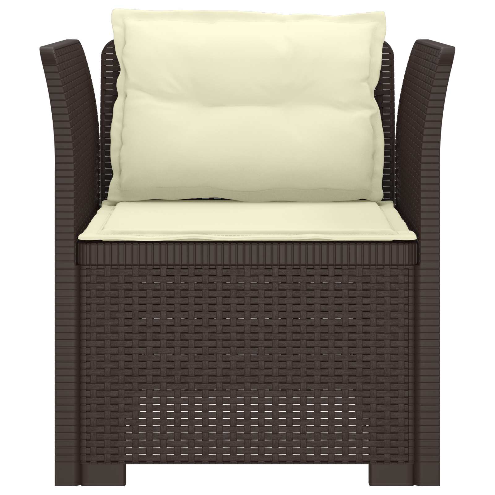 Eénpersoons Fauteuil met Kussens Rattan Look PP Bruin is nu te koop bij PeponiXL, paradijselijk wonen!