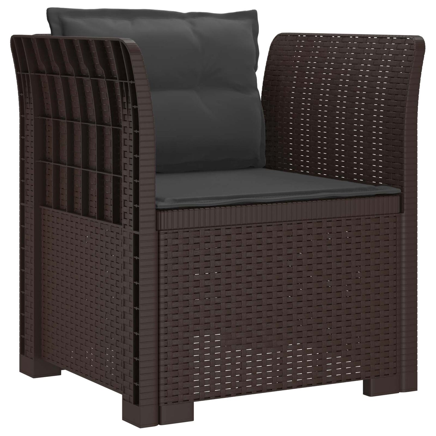 Eénpersoons Fauteuil met Kussens Rattan Look PP Bruin is nu te koop bij PeponiXL, paradijselijk wonen!