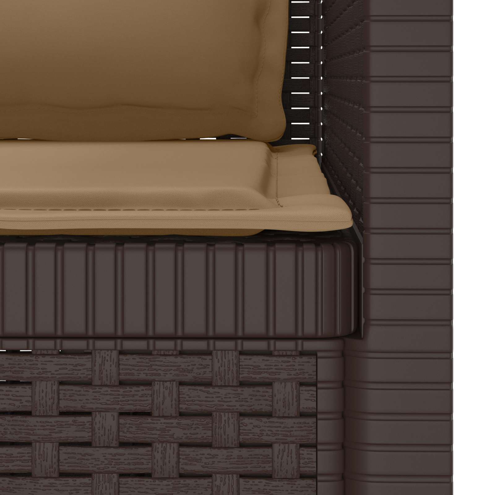 Eénpersoons Fauteuil met Kussens Rattan Look PP Bruin is nu te koop bij PeponiXL, paradijselijk wonen!