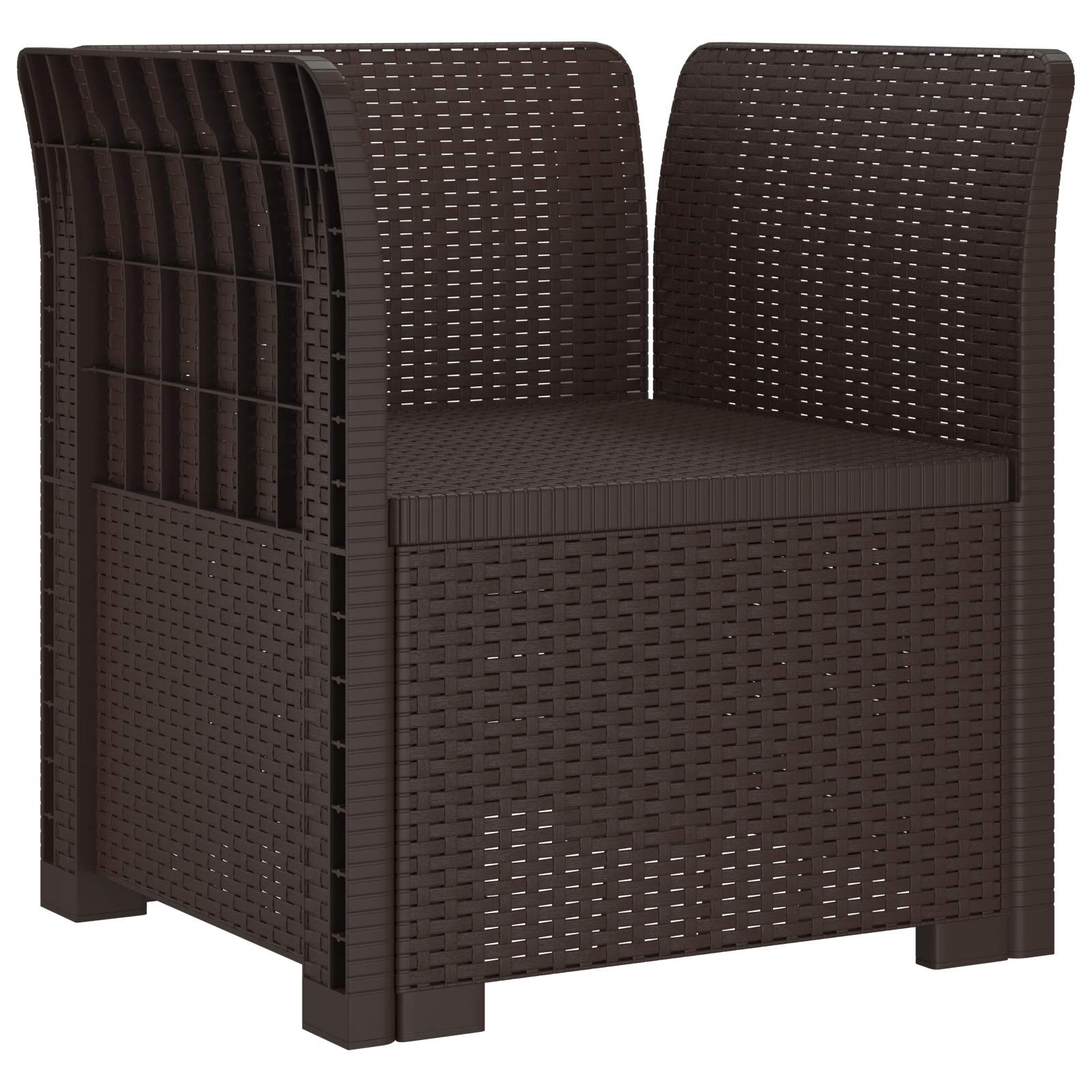 Eénpersoons Fauteuil met Kussens Rattan Look PP Bruin is nu te koop bij PeponiXL, paradijselijk wonen!