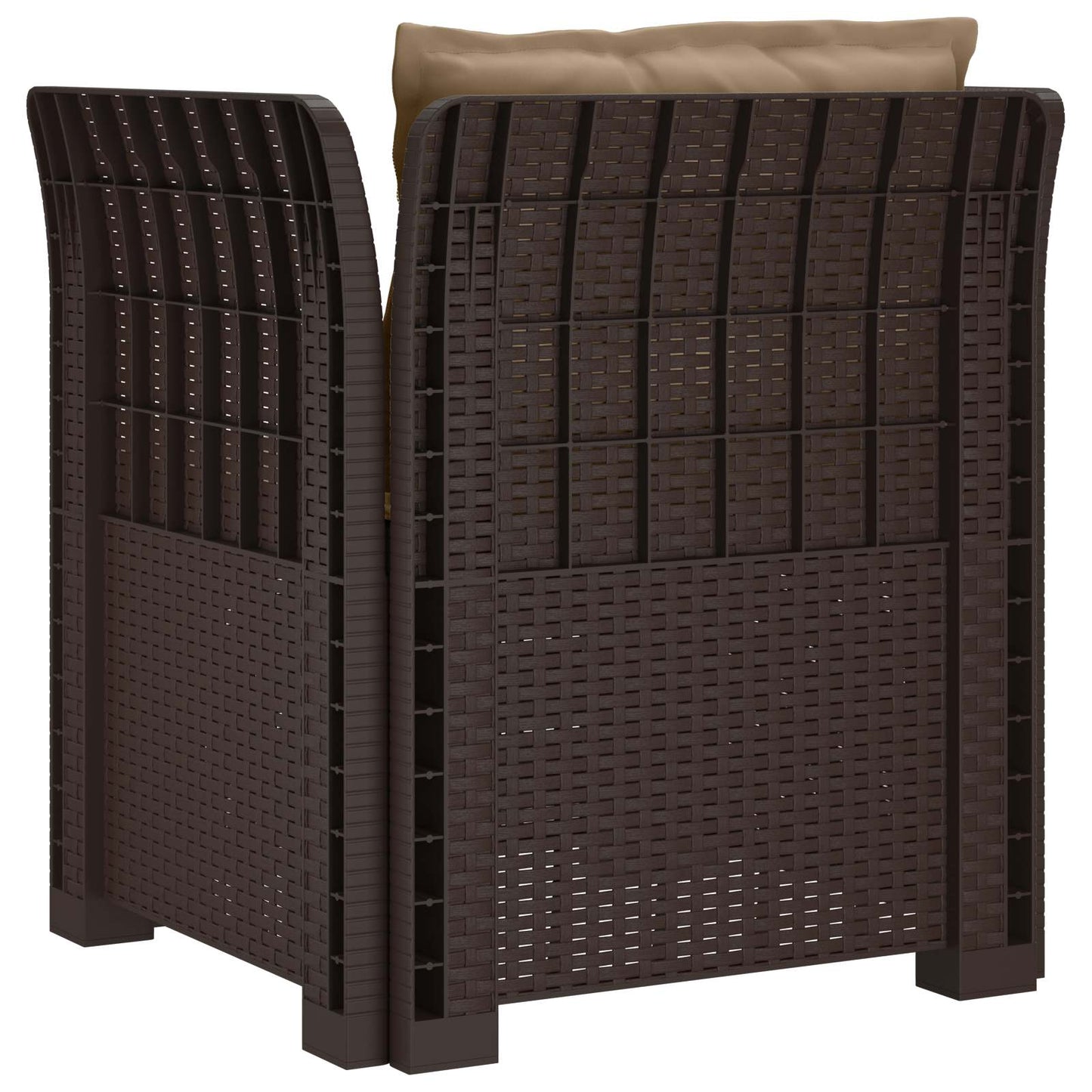 Eénpersoons Fauteuil met Kussens Rattan Look PP Bruin is nu te koop bij PeponiXL, paradijselijk wonen!