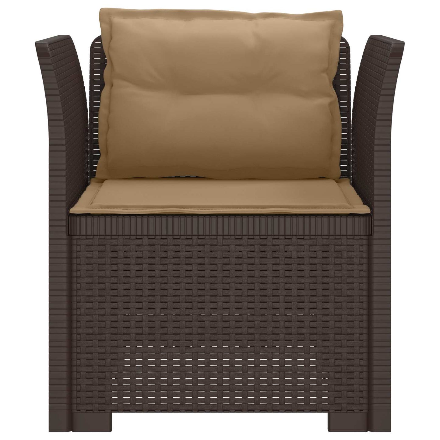 Eénpersoons Fauteuil met Kussens Rattan Look PP Bruin is nu te koop bij PeponiXL, paradijselijk wonen!
