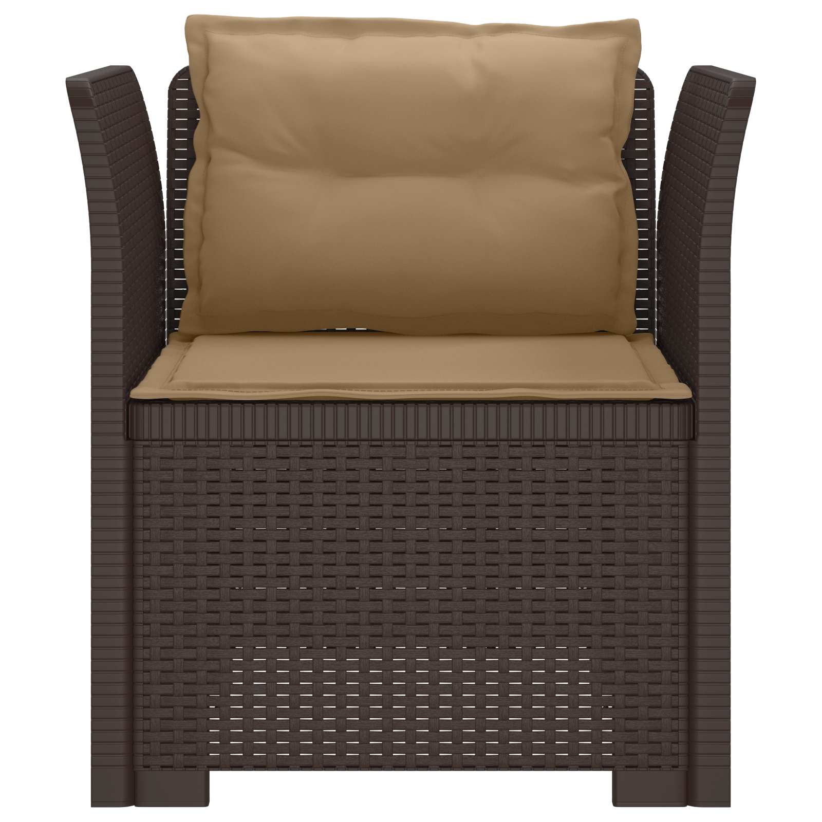 Eénpersoons Fauteuil met Kussens Rattan Look PP Bruin is nu te koop bij PeponiXL, paradijselijk wonen!