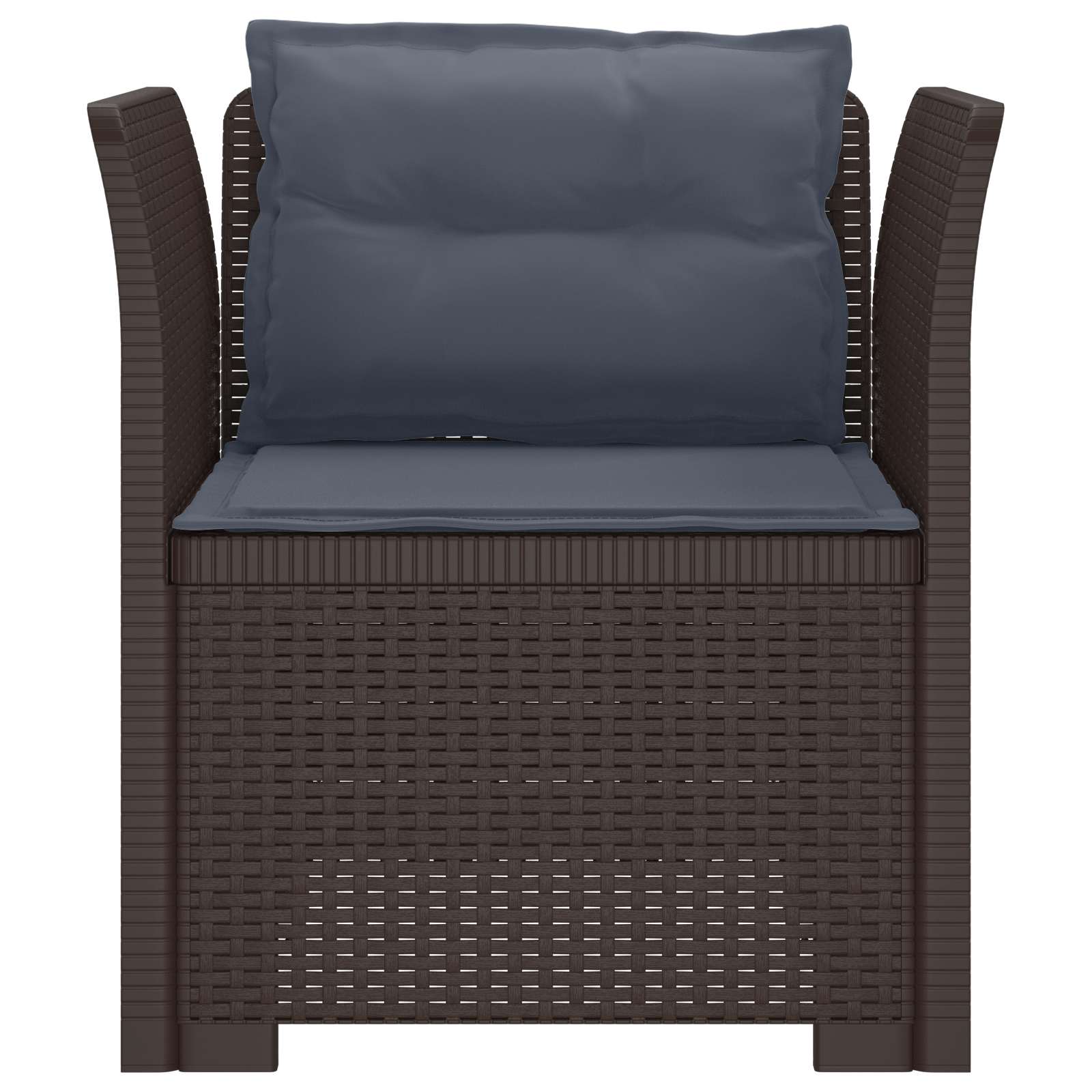 Eénpersoons Fauteuil met Kussens Rattan Look PP Bruin is nu te koop bij PeponiXL, paradijselijk wonen!