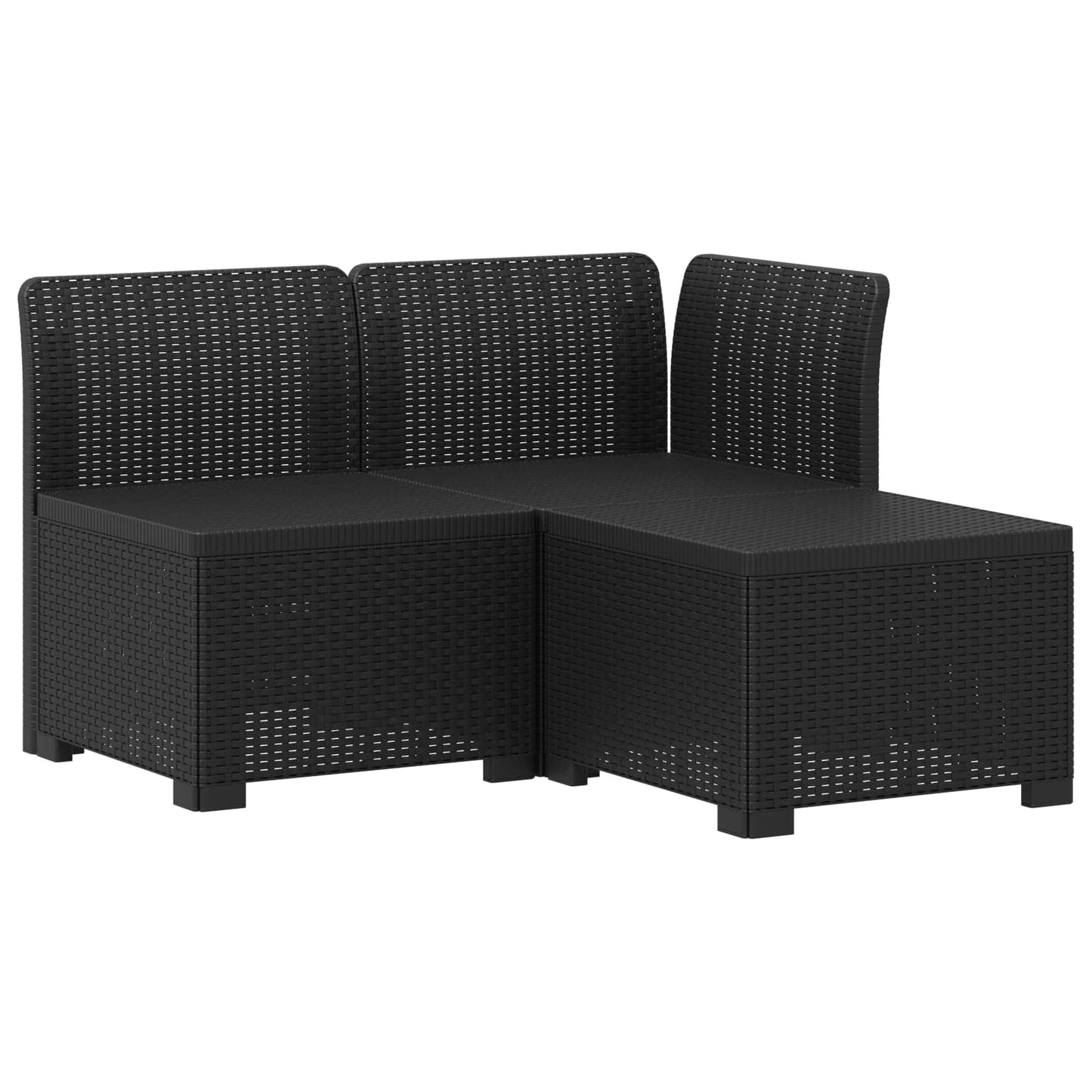 3-zits tuinbank met kussens in rattanlook PP Antraciet is nu te koop bij PeponiXL, paradijselijk wonen!