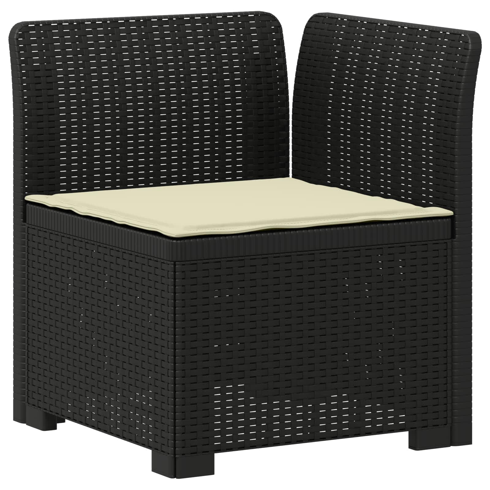 3-zits tuinbank met kussens in rattanlook PP Antraciet is nu te koop bij PeponiXL, paradijselijk wonen!