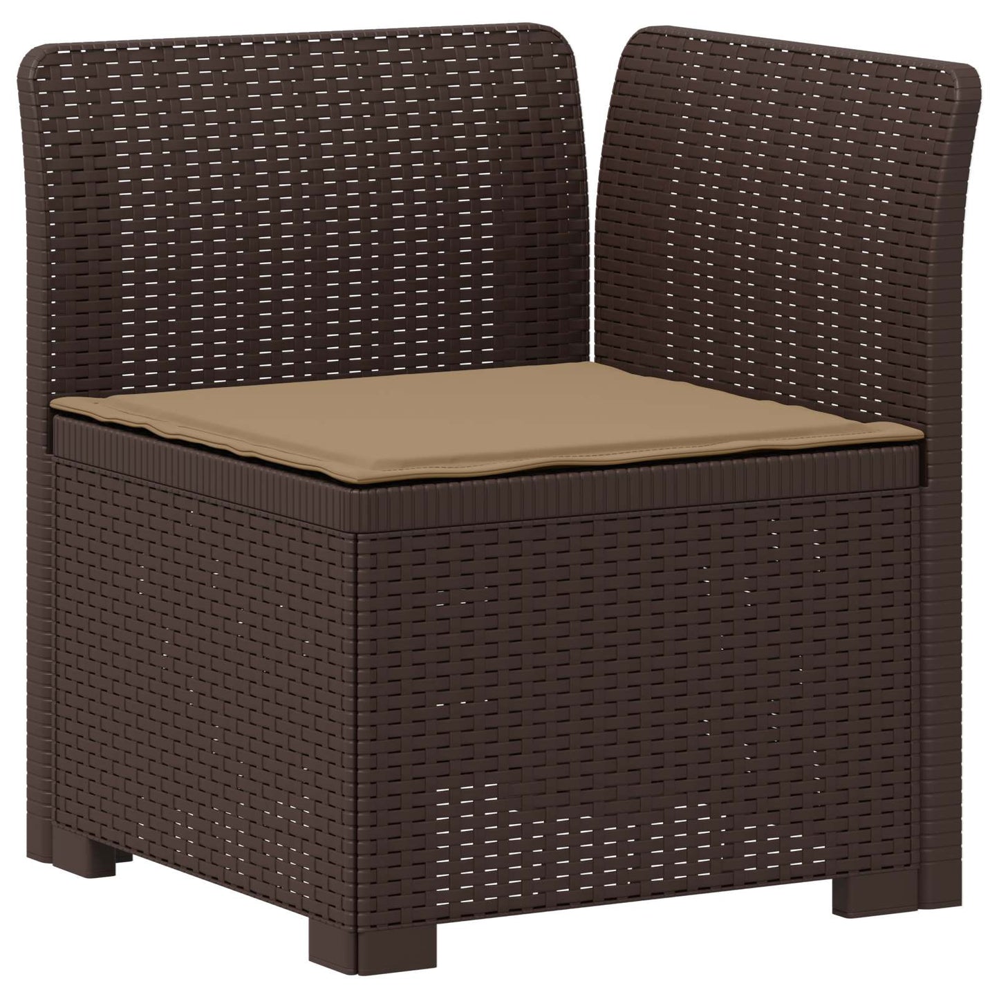 3-zits tuinbank met kussens in rattanlook PP Bruin is nu te koop bij PeponiXL, paradijselijk wonen!