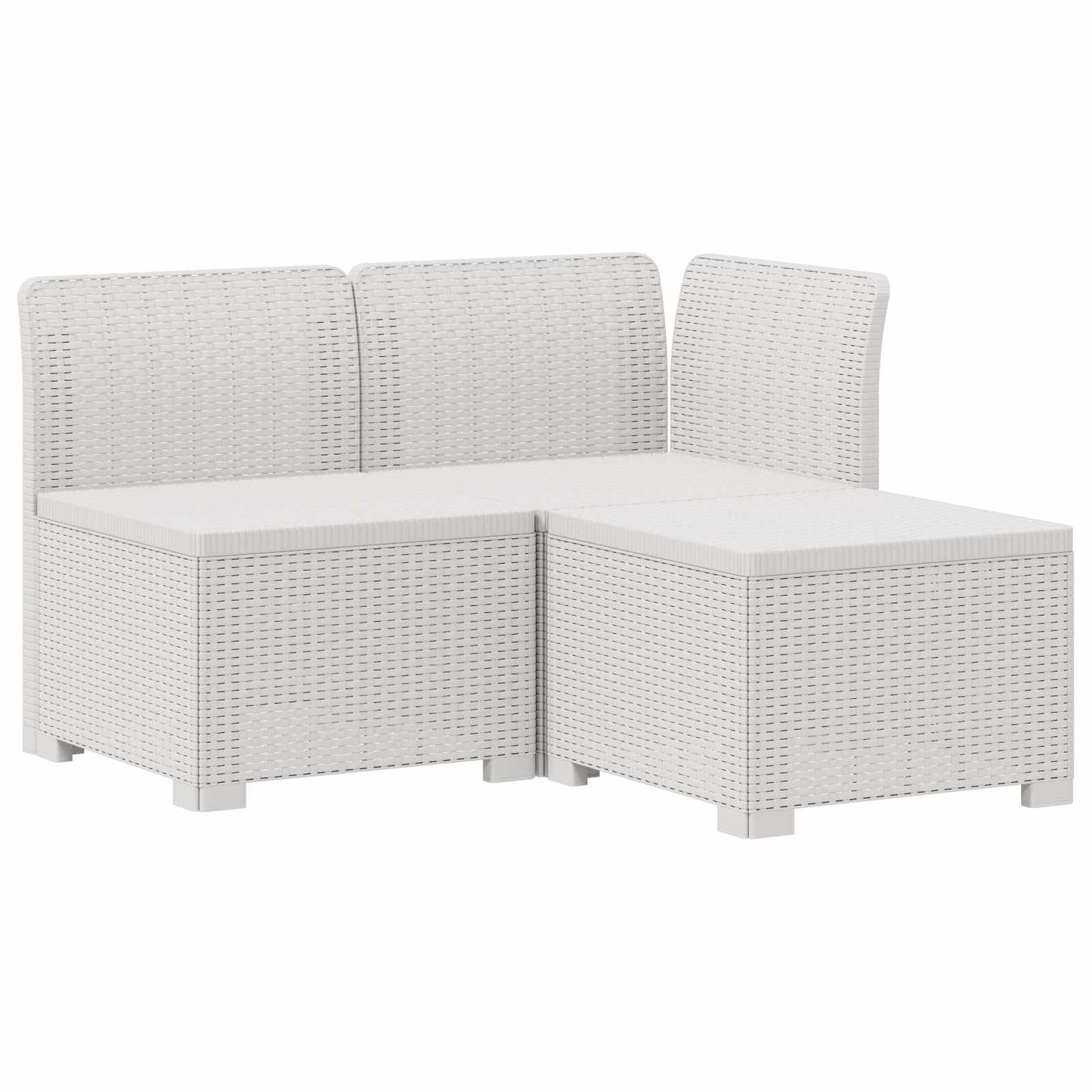 3-zits tuinbank met kussens in rattanlook PP Wit is nu te koop bij PeponiXL, paradijselijk wonen!