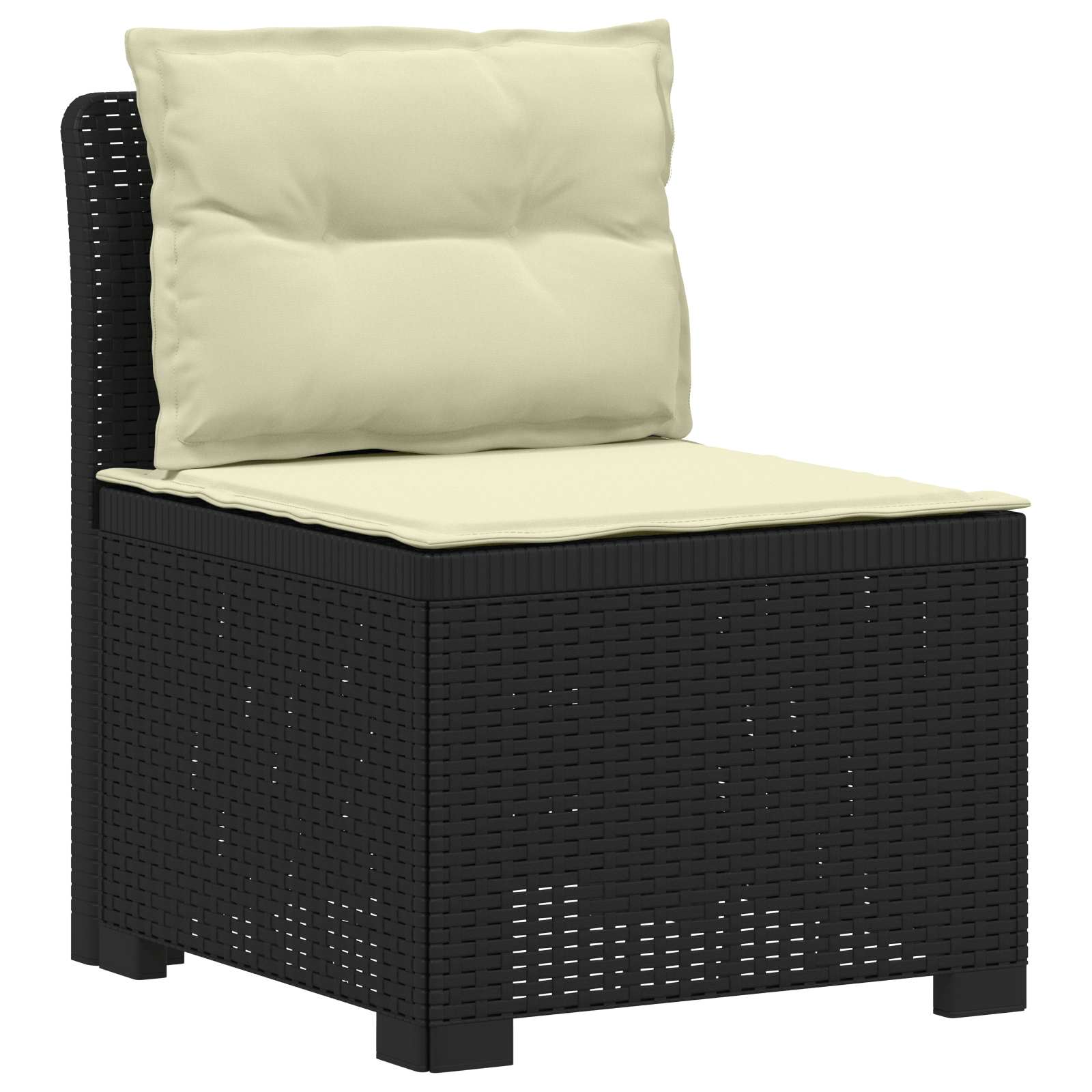 3-zits tuinbank met kussens in rattanlook PP Antraciet is nu te koop bij PeponiXL, paradijselijk wonen!