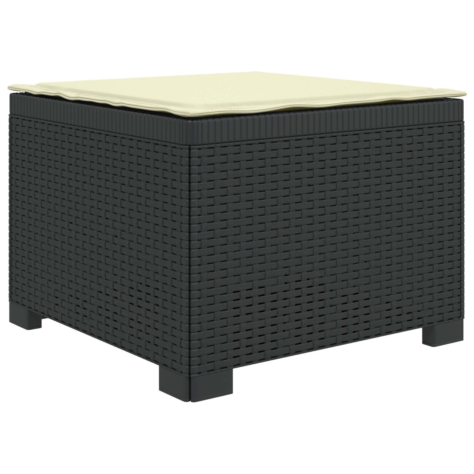 3-zits tuinbank met kussens in rattanlook PP Antraciet is nu te koop bij PeponiXL, paradijselijk wonen!