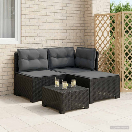 3-zits tuinbank met kussens in rattanlook PP Antraciet is nu te koop bij PeponiXL, paradijselijk wonen!