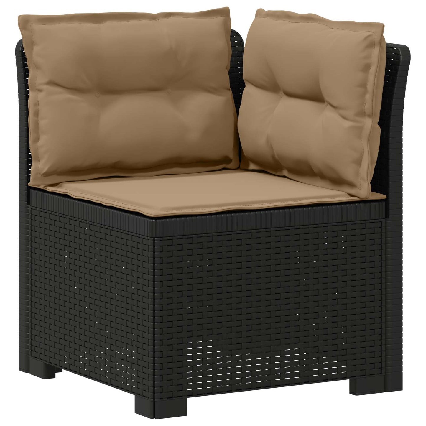 3-zits tuinbank met kussens in rattanlook PP Antraciet is nu te koop bij PeponiXL, paradijselijk wonen!