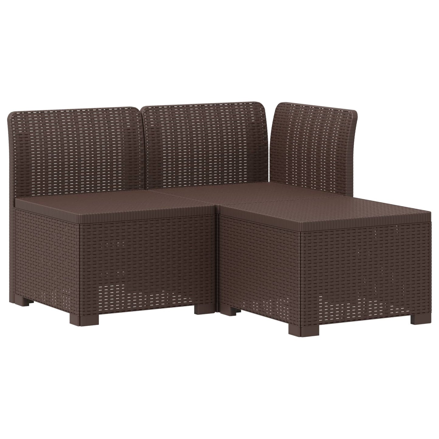 3-zits tuinbank met kussens in rattanlook PP Bruin is nu te koop bij PeponiXL, paradijselijk wonen!