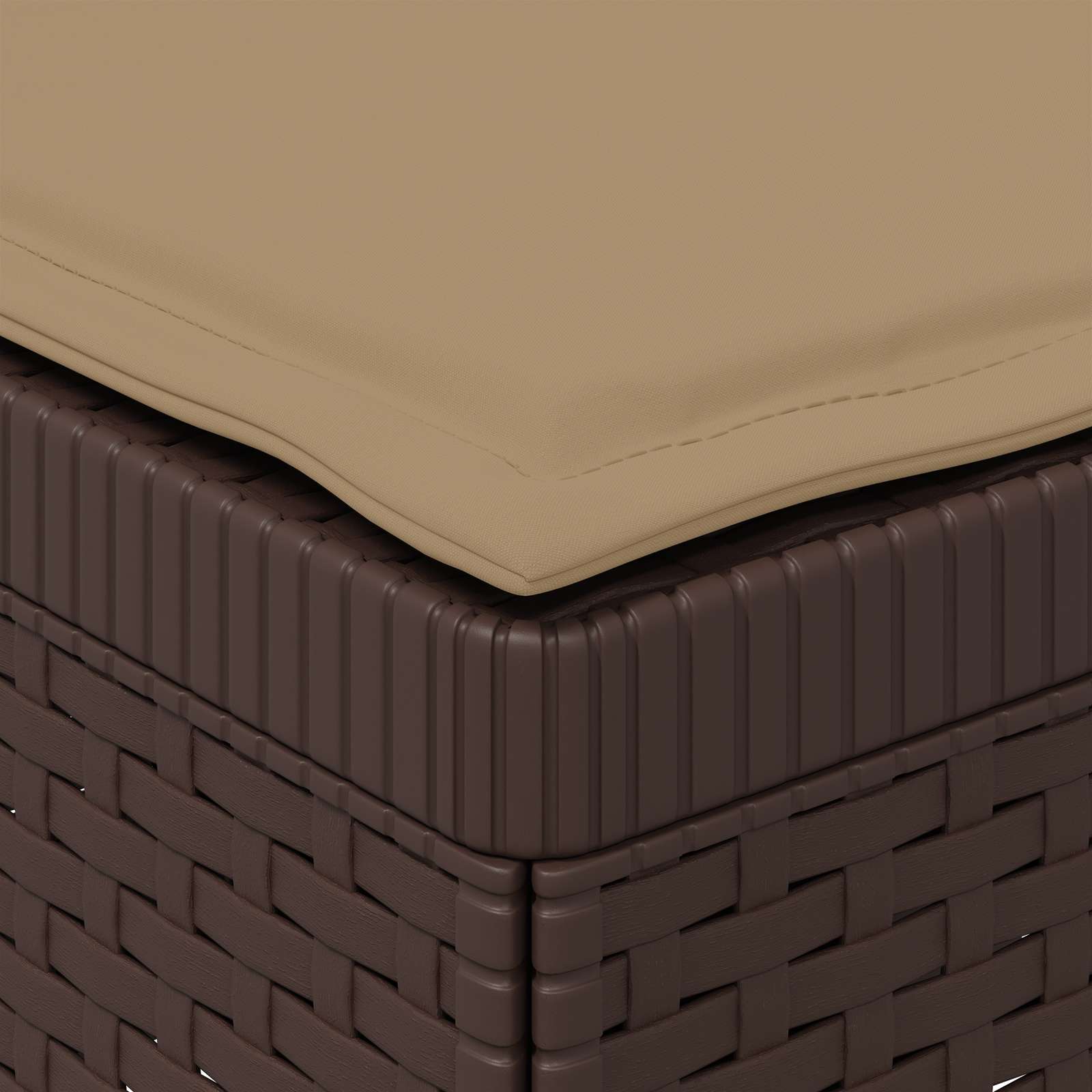 3-zits tuinbank met kussens in rattanlook PP Bruin is nu te koop bij PeponiXL, paradijselijk wonen!