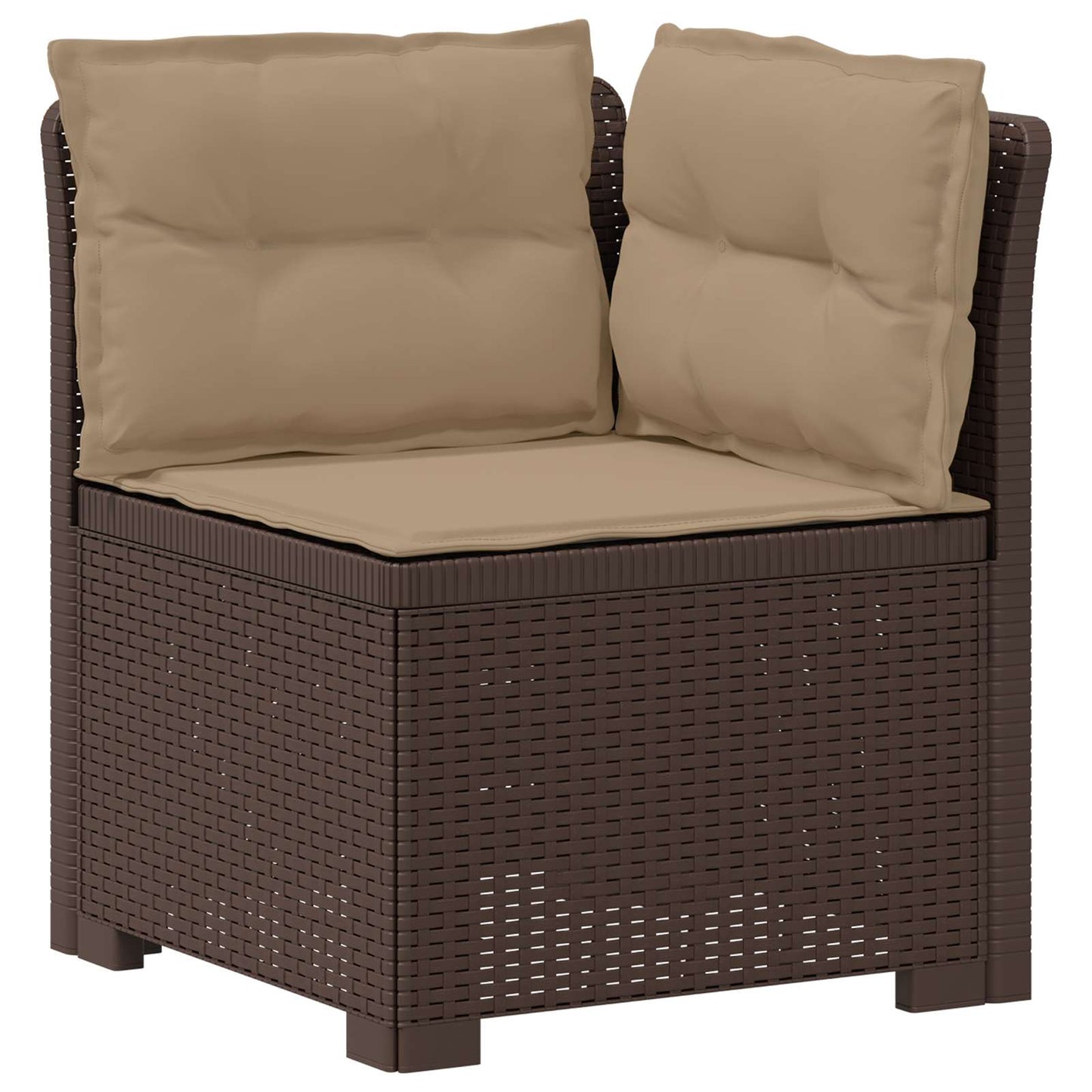 3-zits tuinbank met kussens in rattanlook PP Bruin is nu te koop bij PeponiXL, paradijselijk wonen!