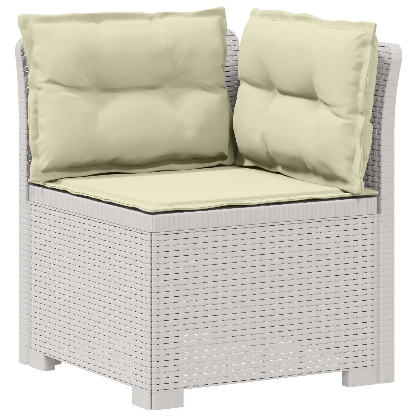 3-zits tuinbank met kussens in rattanlook PP Wit is nu te koop bij PeponiXL, paradijselijk wonen!