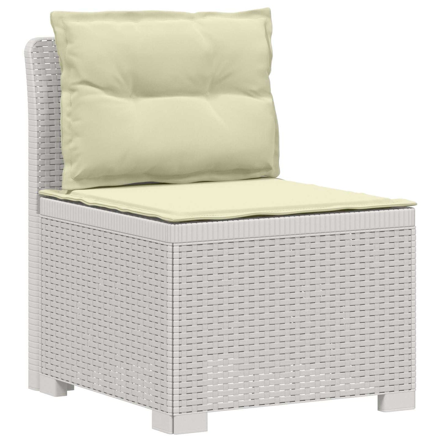 3-zits tuinbank met kussens in rattanlook PP Wit is nu te koop bij PeponiXL, paradijselijk wonen!