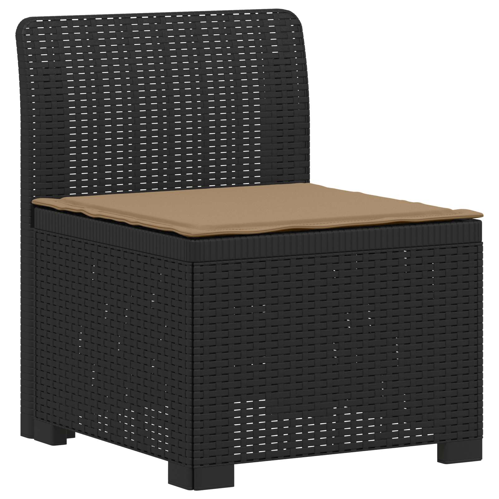 Tweedelige Tuinbank met Kussens Rattan Look PP Antraciet is nu te koop bij PeponiXL, paradijselijk wonen!