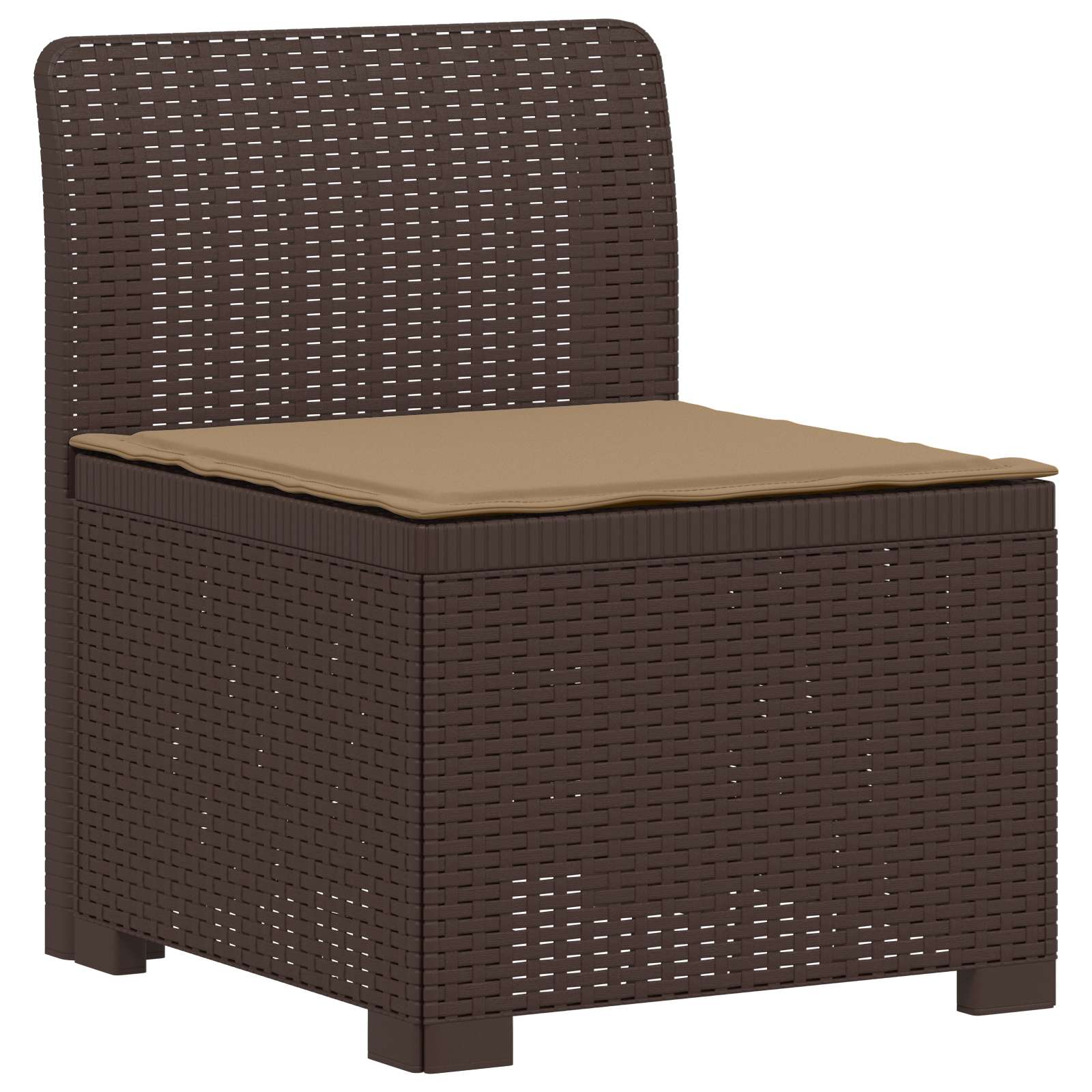 Tweedelige Tuinbank met Kussens Rattan Look PP Bruin is nu te koop bij PeponiXL, paradijselijk wonen!