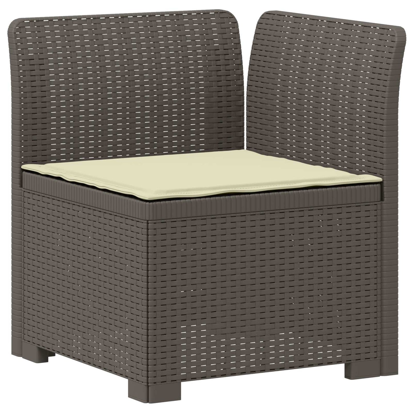 Tweedelige Tuinbank met Kussens Rattan Look PP Lichtgrijs is nu te koop bij PeponiXL, paradijselijk wonen!