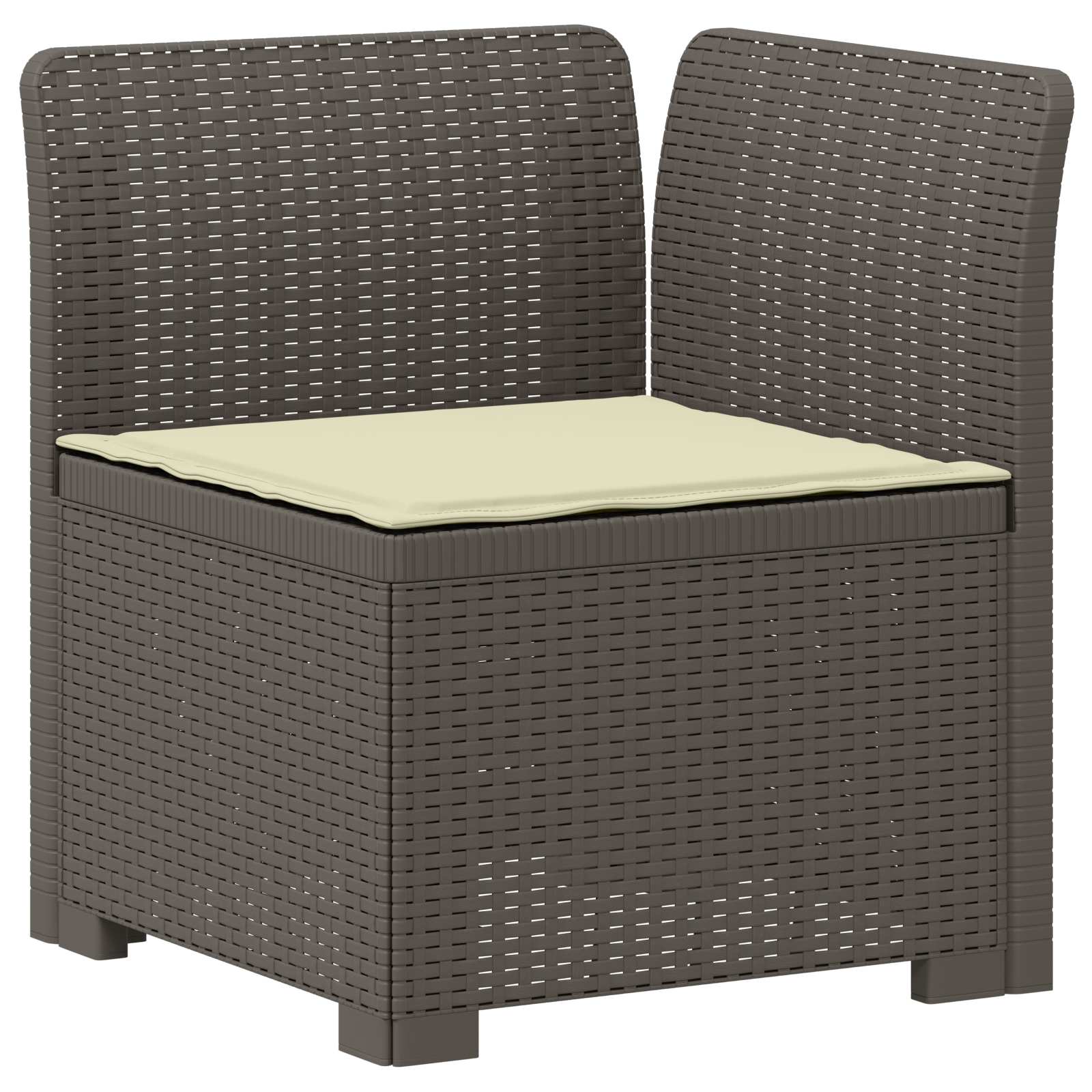 Tweedelige Tuinbank met Kussens Rattan Look PP Lichtgrijs is nu te koop bij PeponiXL, paradijselijk wonen!