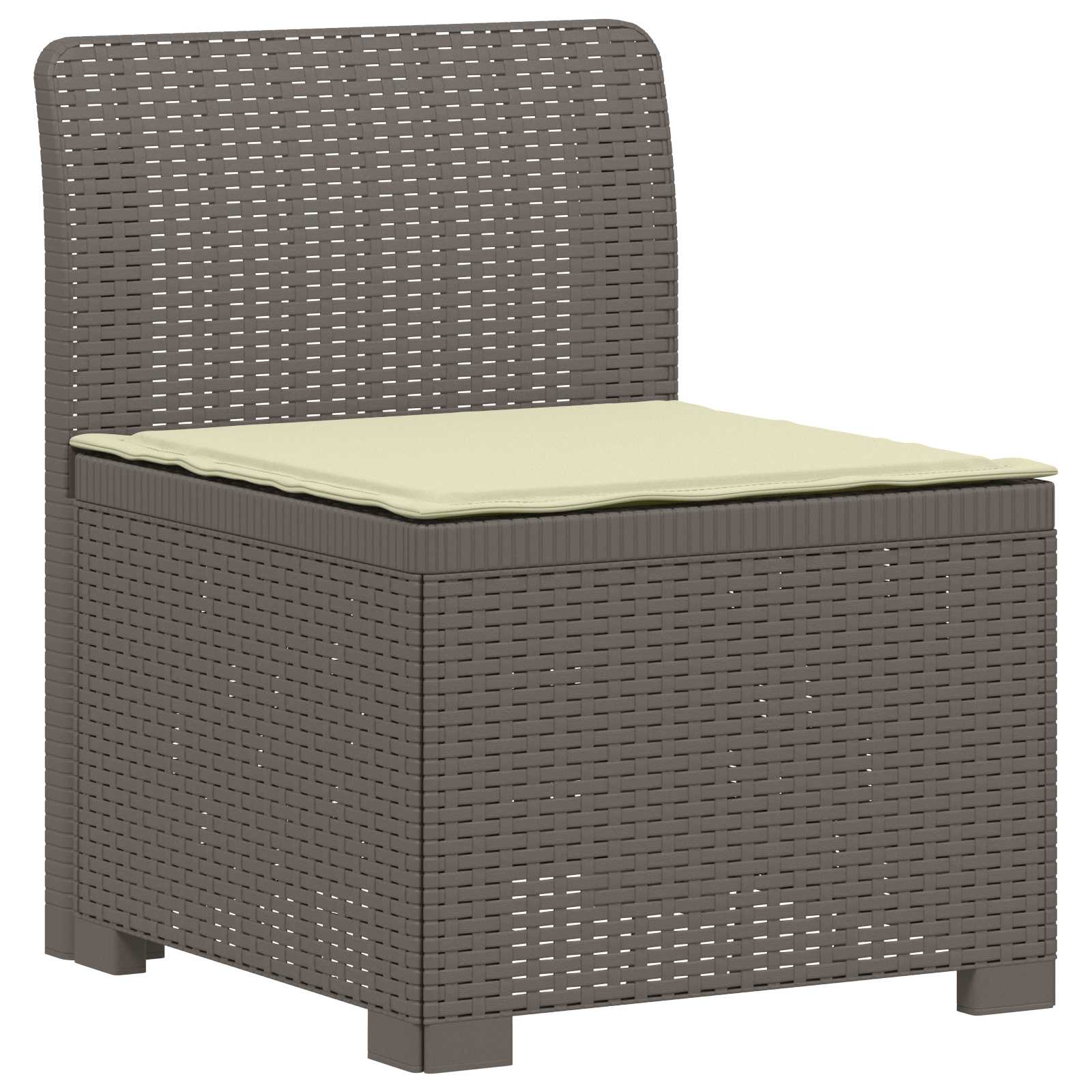 Tweedelige Tuinbank met Kussens Rattan Look PP Lichtgrijs is nu te koop bij PeponiXL, paradijselijk wonen!