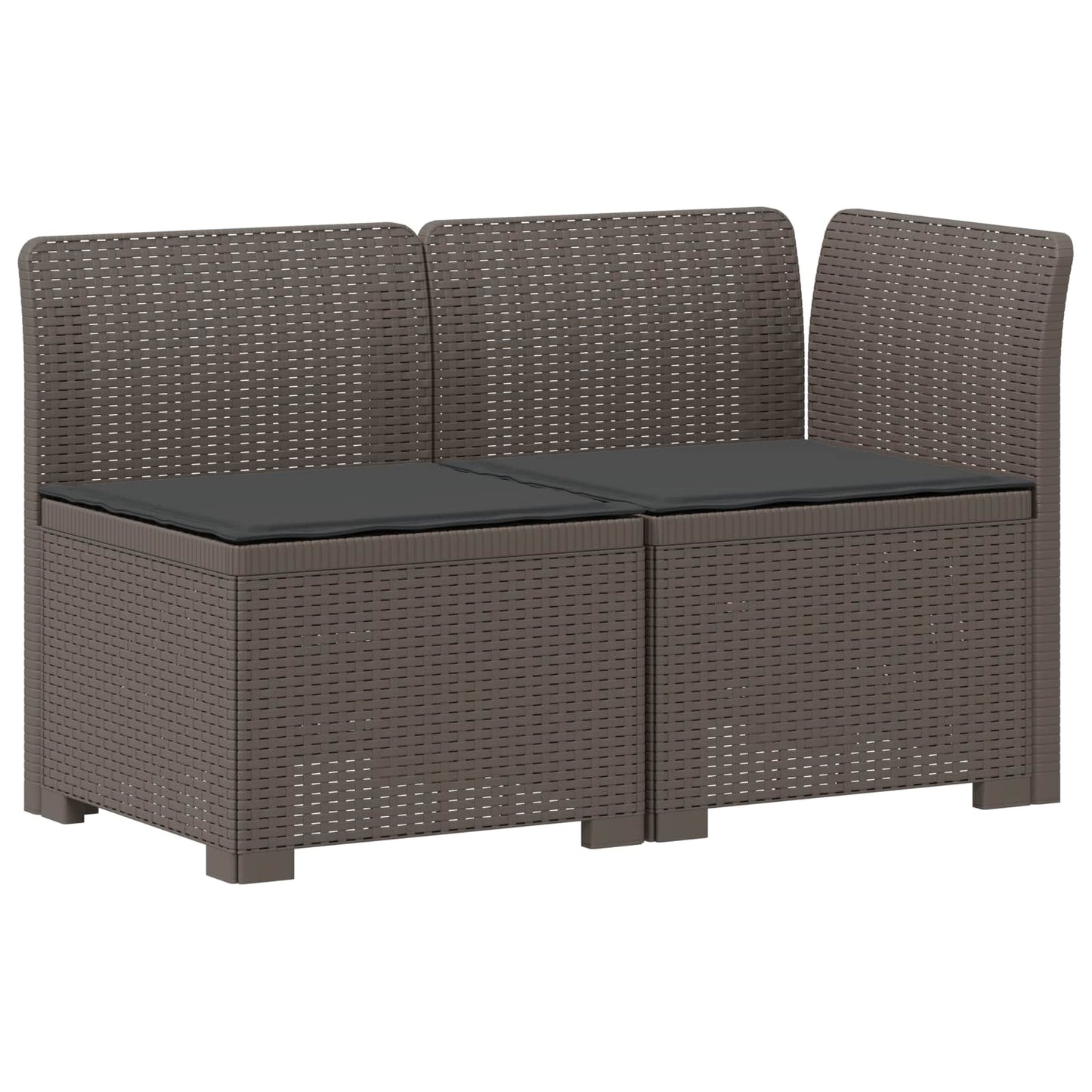 Tweedelige Tuinbank met Kussens Rattan Look PP Lichtgrijs is nu te koop bij PeponiXL, paradijselijk wonen!