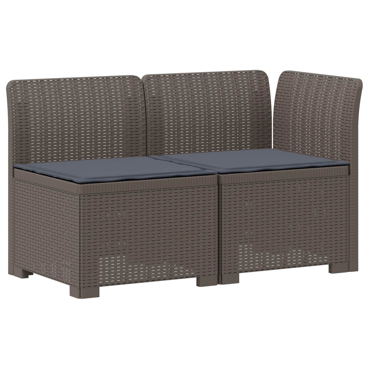 Tweedelige Tuinbank met Kussens Rattan Look PP Lichtgrijs is nu te koop bij PeponiXL, paradijselijk wonen!