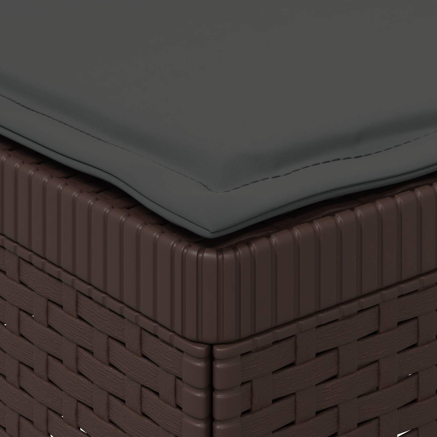 Tweedelige Tuinbank met Kussens Rattan Look PP Bruin is nu te koop bij PeponiXL, paradijselijk wonen!