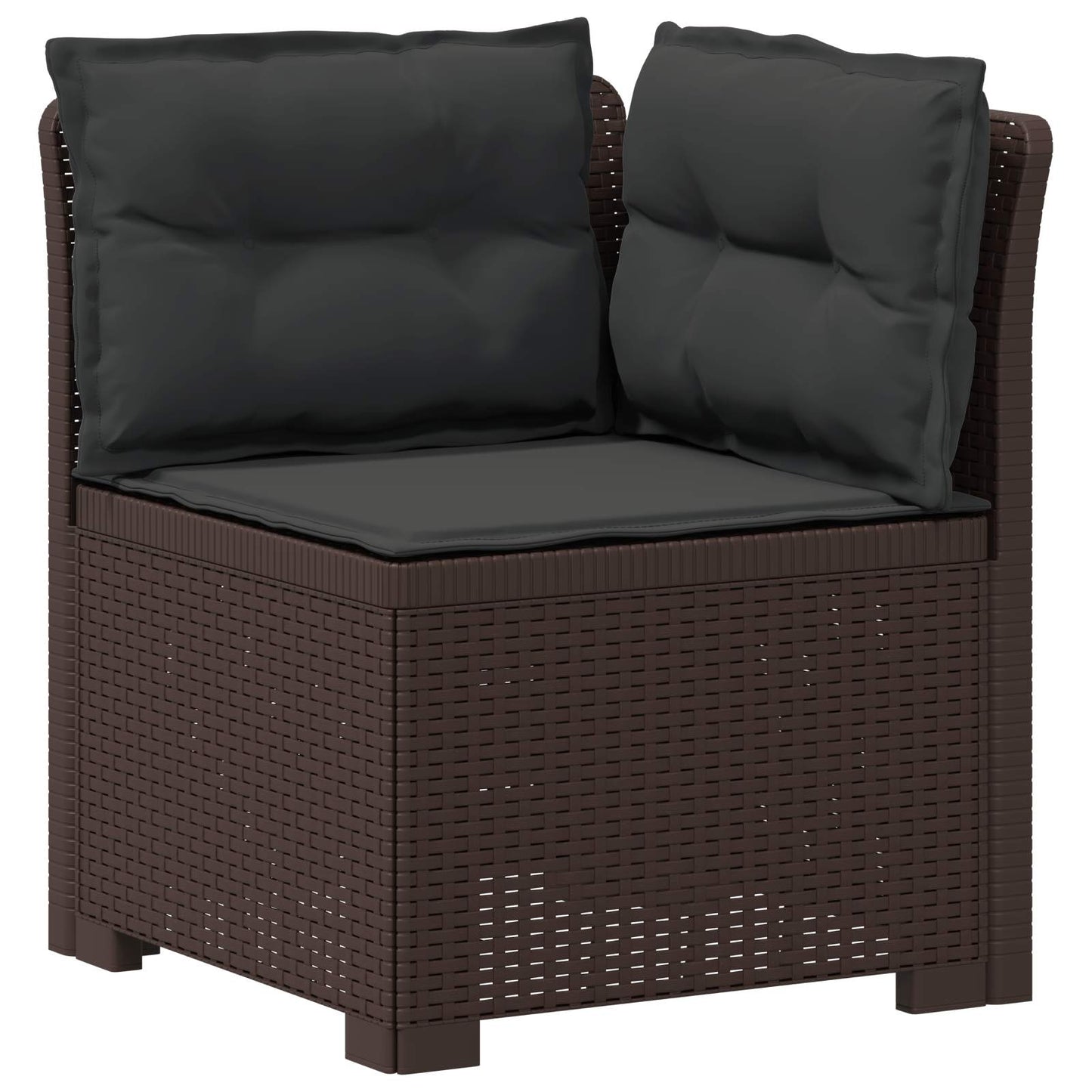 Tweedelige Tuinbank met Kussens Rattan Look PP Bruin is nu te koop bij PeponiXL, paradijselijk wonen!