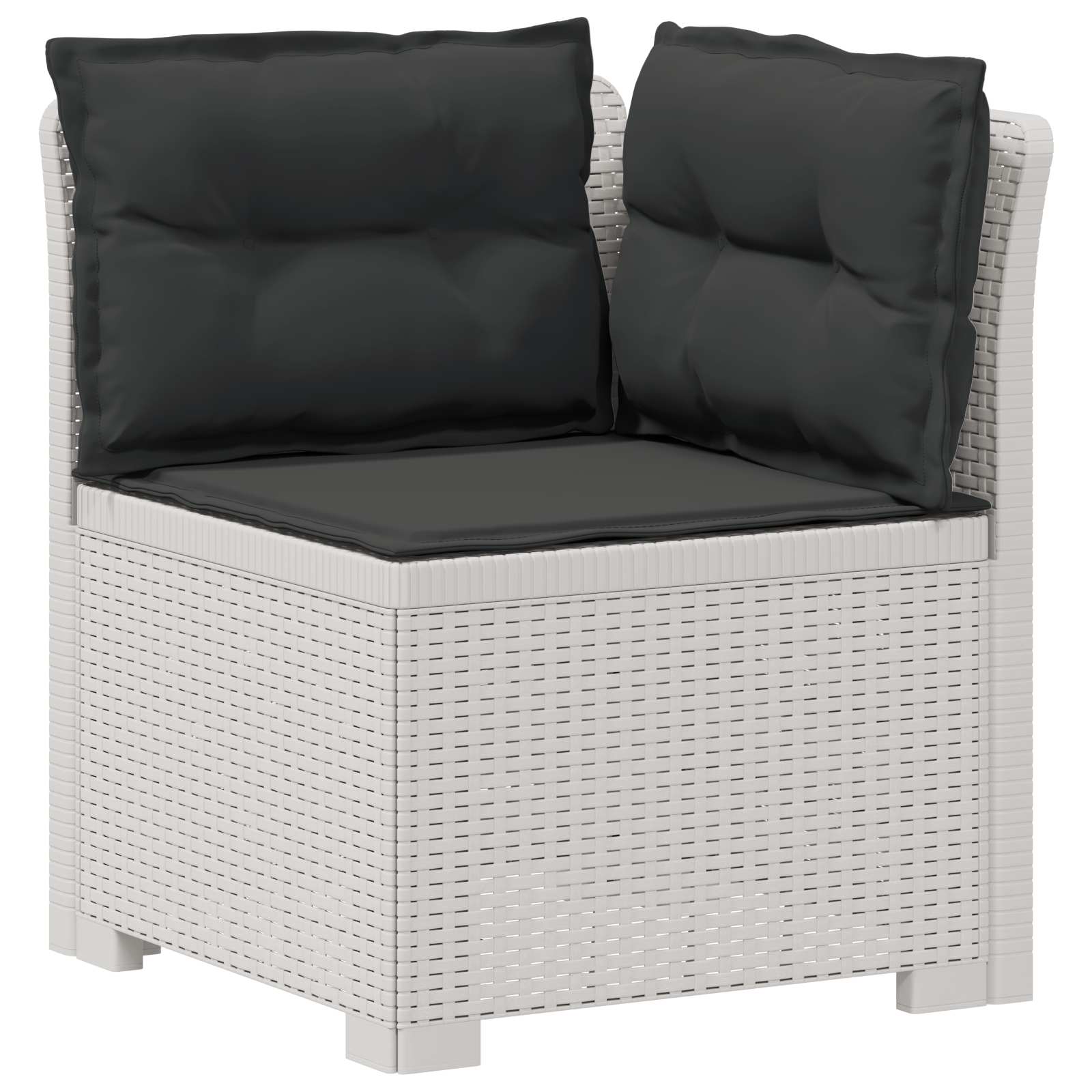 Tweedelige Tuinbank met Kussens Rattan Look PP Wit is nu te koop bij PeponiXL, paradijselijk wonen!