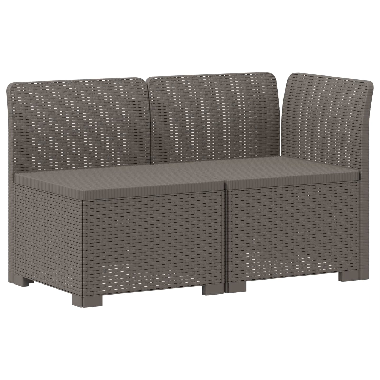 Tweedelige Tuinbank met Kussens Rattan Look PP Lichtgrijs is nu te koop bij PeponiXL, paradijselijk wonen!
