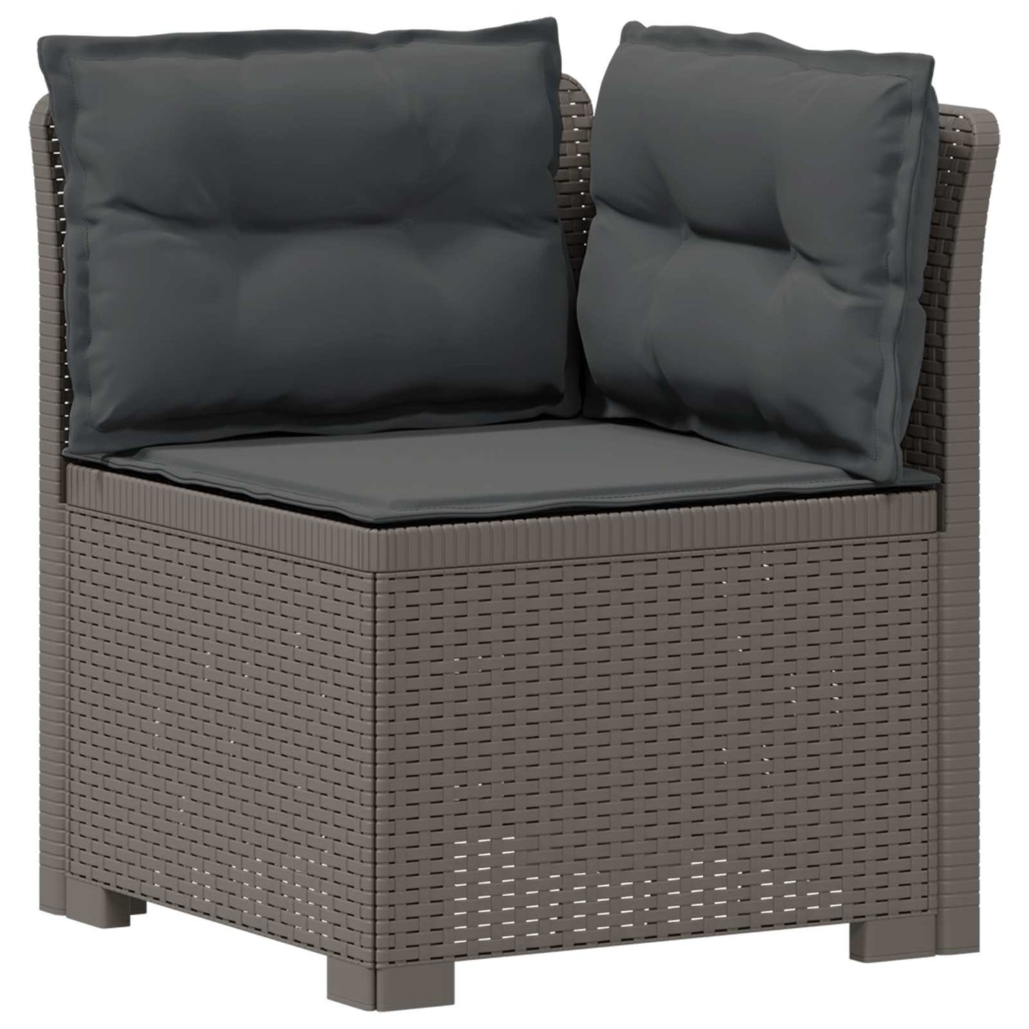 Tweedelige Tuinbank met Kussens Rattan Look PP Lichtgrijs is nu te koop bij PeponiXL, paradijselijk wonen!
