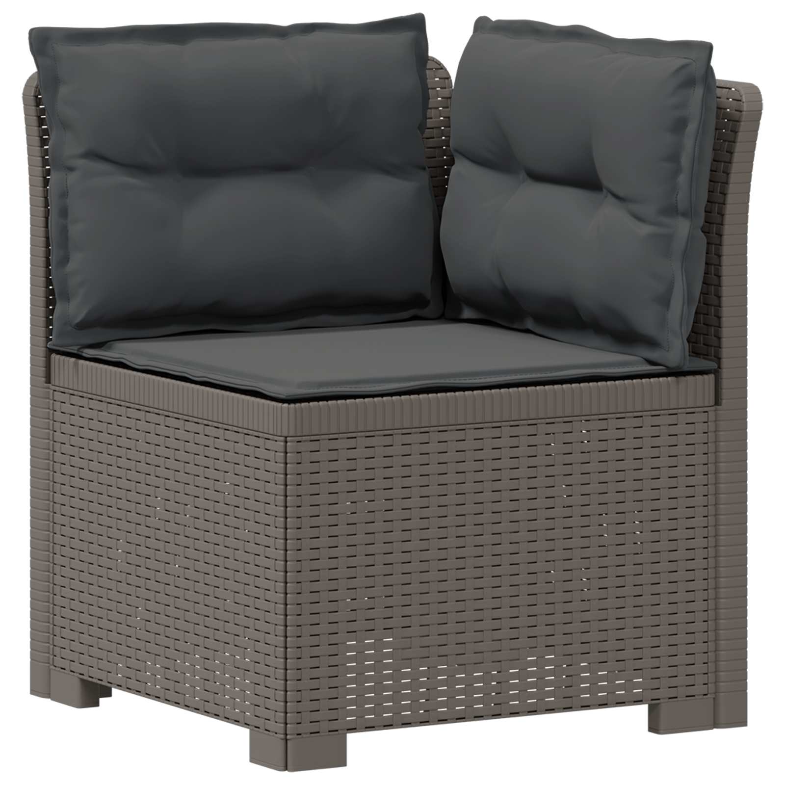 Tweedelige Tuinbank met Kussens Rattan Look PP Lichtgrijs is nu te koop bij PeponiXL, paradijselijk wonen!
