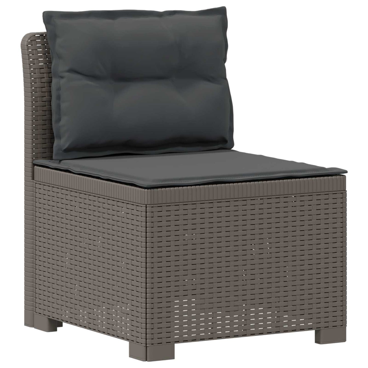 Tweedelige Tuinbank met Kussens Rattan Look PP Lichtgrijs is nu te koop bij PeponiXL, paradijselijk wonen!