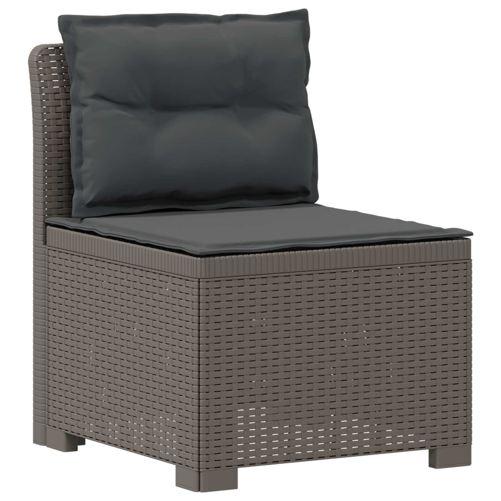 Tweedelige Tuinbank met Kussens Rattan Look PP Lichtgrijs is nu te koop bij PeponiXL, paradijselijk wonen!
