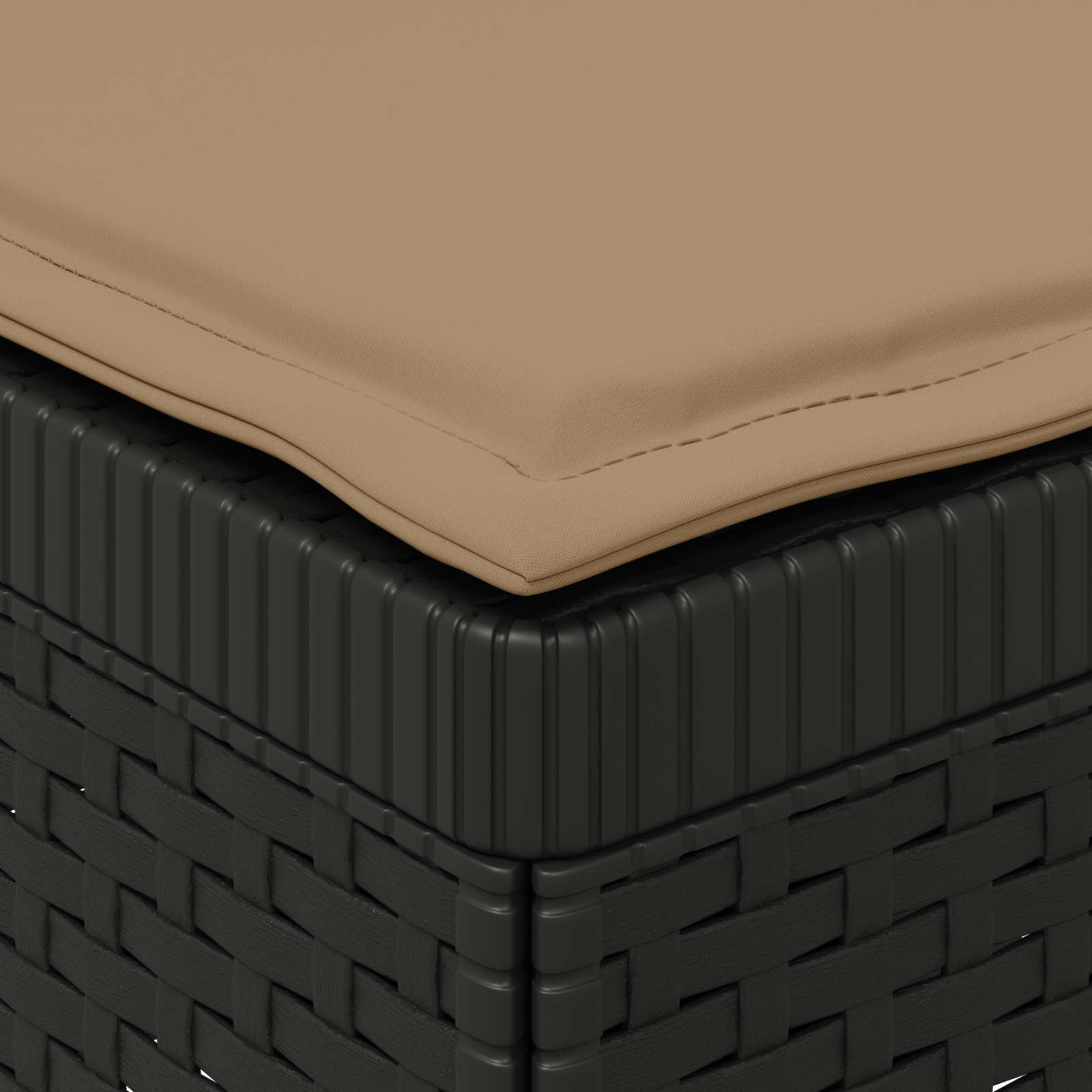 3-zits tuinbank met kussens in rattanlook PP Antraciet is nu te koop bij PeponiXL, paradijselijk wonen!
