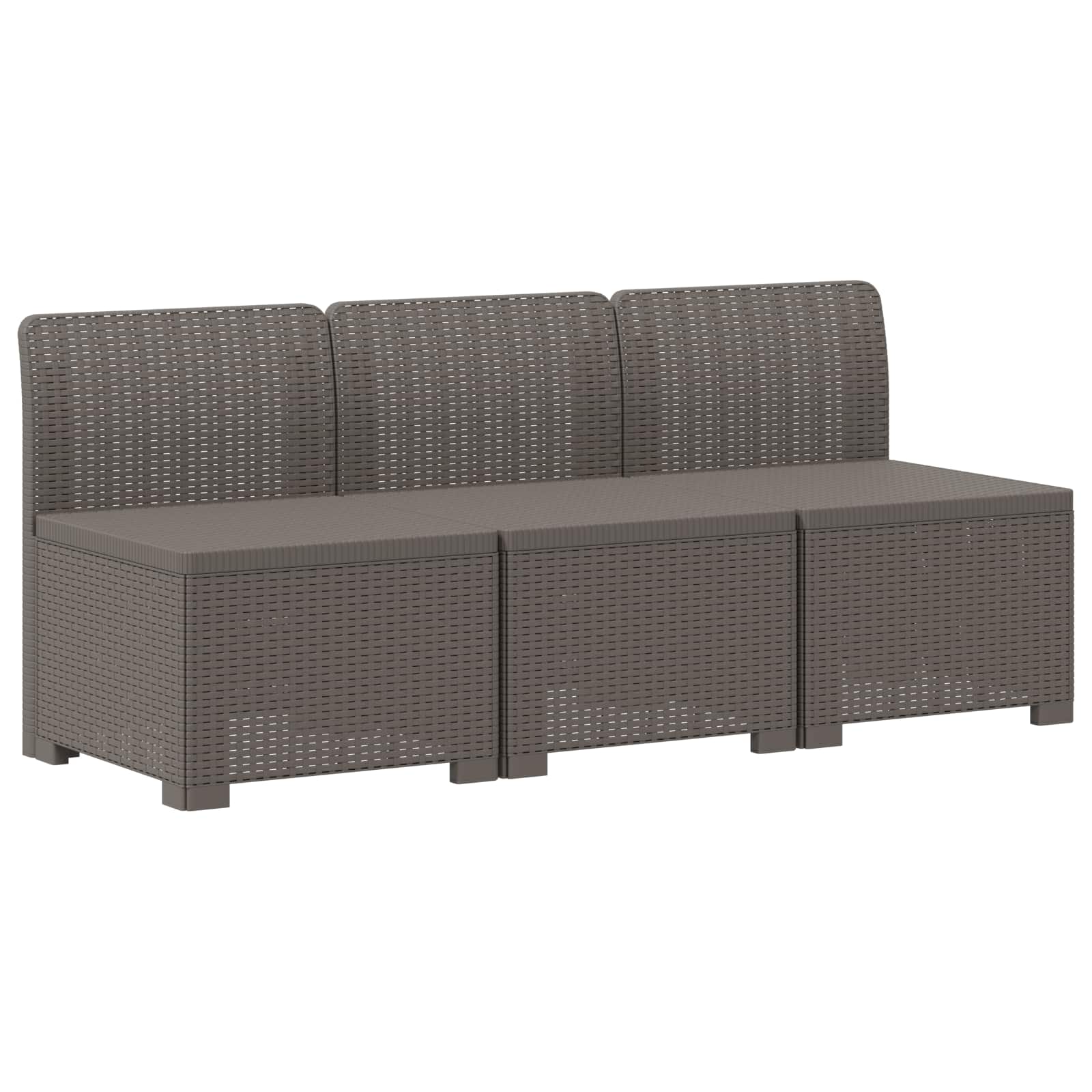 3-zits tuinbank met kussens in rattanlook PP Lichtgrijs is nu te koop bij PeponiXL, paradijselijk wonen!