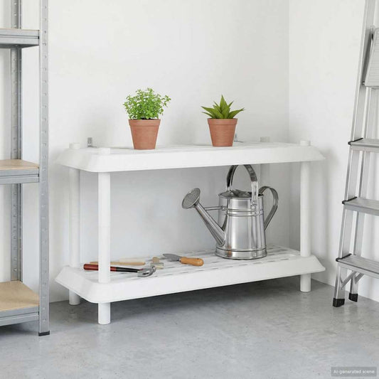 Plankenunit 2-laags 100 x 40 x 55,5 cm PP Wit is nu te koop bij PeponiXL, paradijselijk wonen!
