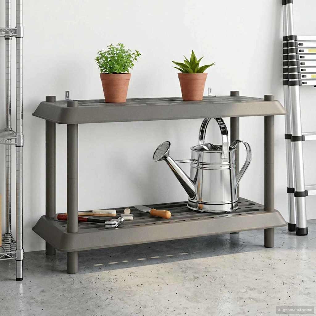 Plankenunit 2-laags 100 x 40 x 55,5 cm PP Lichtgrijs is nu te koop bij PeponiXL, paradijselijk wonen!
