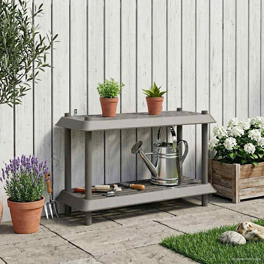Plankenunit 2-laags 100 x 40 x 55,5 cm PP Lichtgrijs is nu te koop bij PeponiXL, paradijselijk wonen!