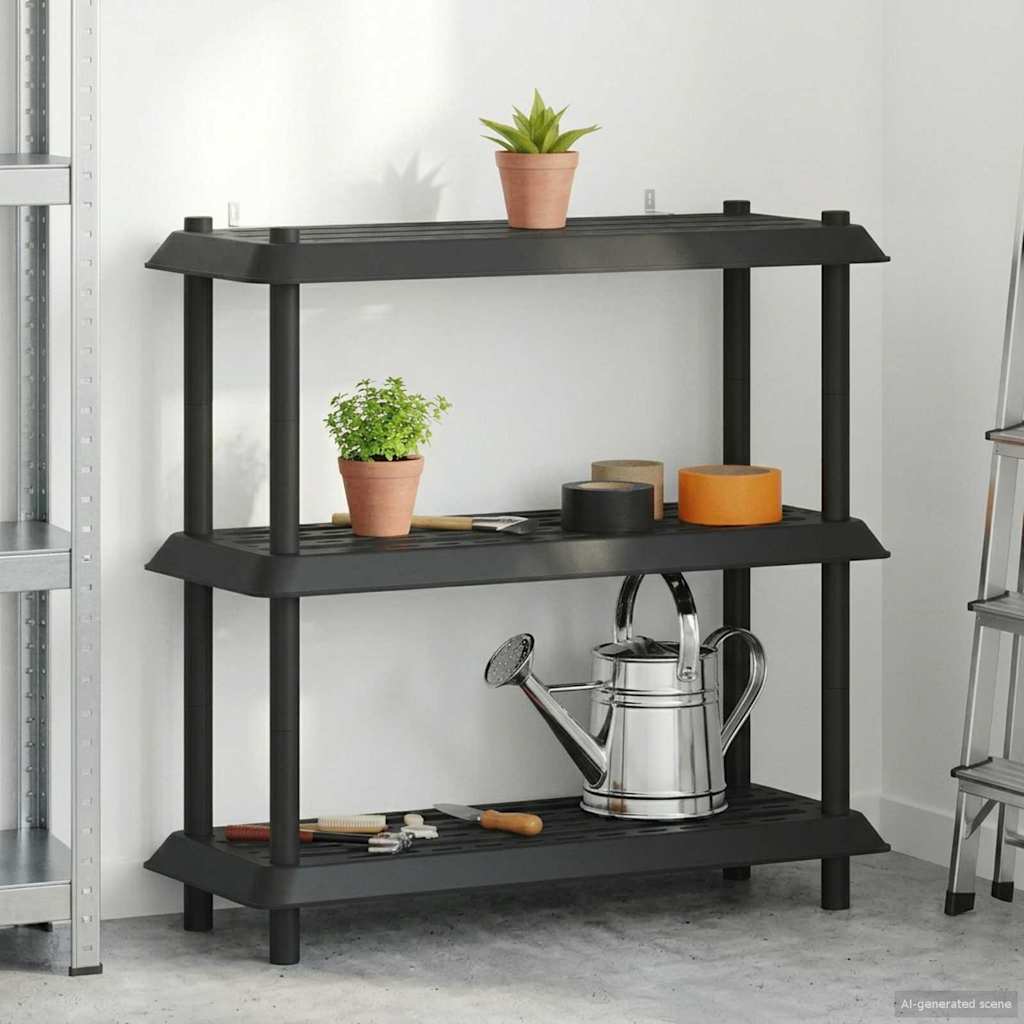 Plankenunit 3-laags 100 x 40 x 96 cm PP Antracietkleurig is nu te koop bij PeponiXL, paradijselijk wonen!