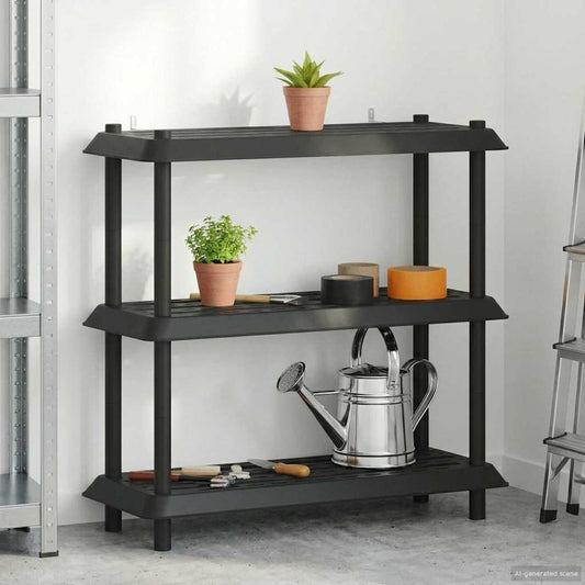 Plankenunit 3-laags 100 x 40 x 96 cm PP Antracietkleurig is nu te koop bij PeponiXL, paradijselijk wonen!
