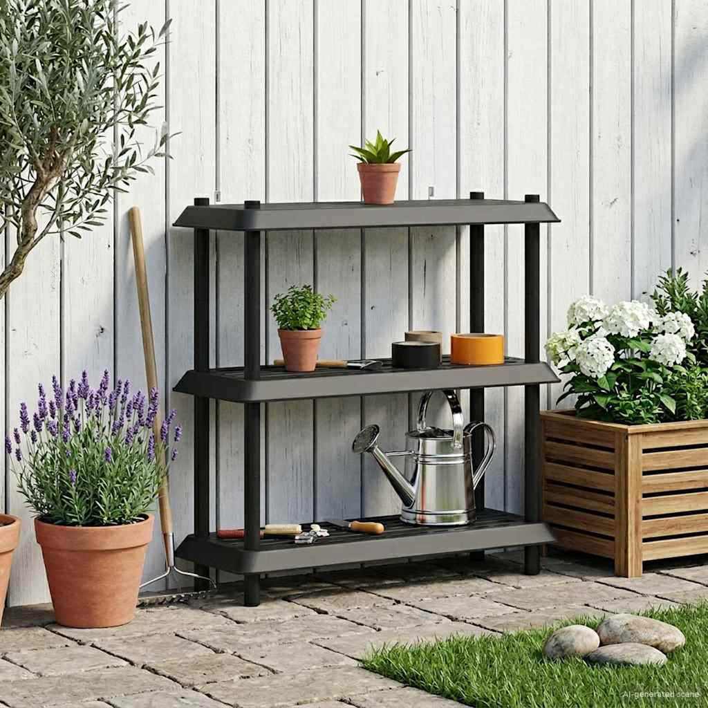 Plankenunit 3-laags 100 x 40 x 96 cm PP Antracietkleurig is nu te koop bij PeponiXL, paradijselijk wonen!