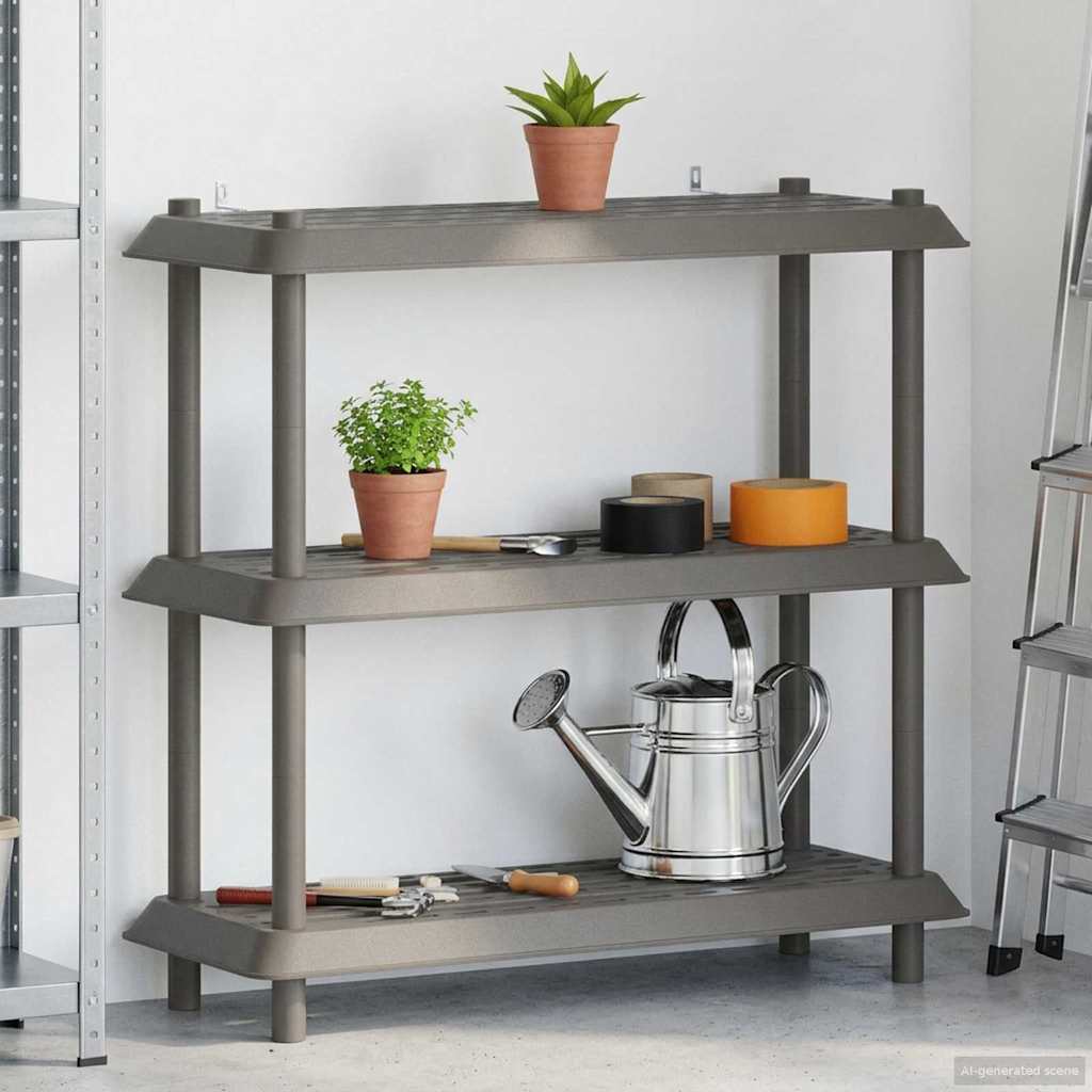 Plankenunit 3-laags 100 x 40 x 96 cm PP Lichtgrijs is nu te koop bij PeponiXL, paradijselijk wonen!