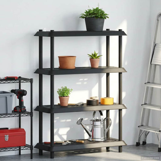 Plankenunit 4-laags 100 x 40 x 136,5 cm PP Antracietkleurig is nu te koop bij PeponiXL, paradijselijk wonen!