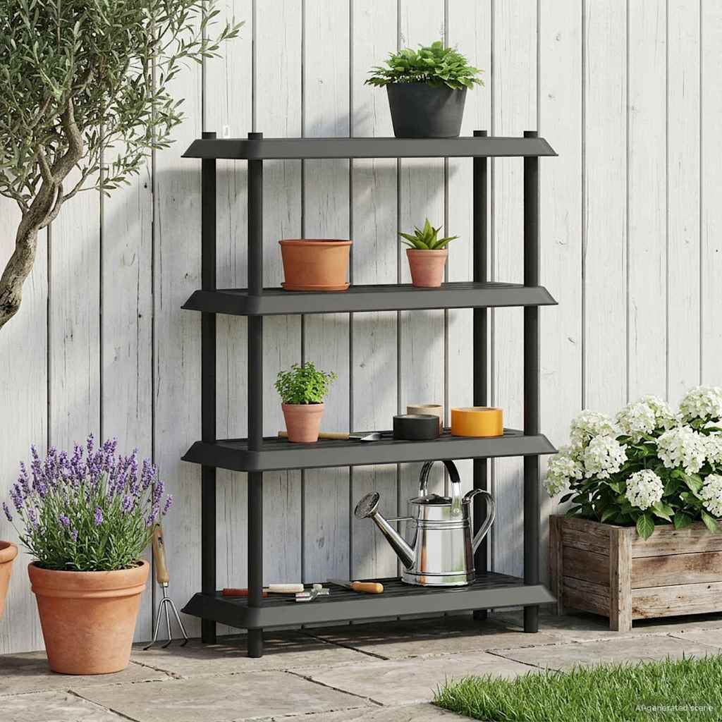 Plankenunit 4-laags 100 x 40 x 136,5 cm PP Antracietkleurig is nu te koop bij PeponiXL, paradijselijk wonen!