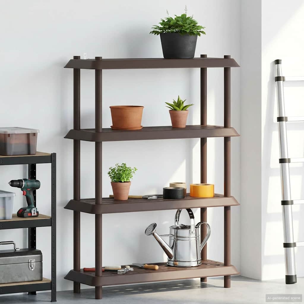 Plankenunit 4-laags 100 x 40 x 136,5 cm PP Bruin is nu te koop bij PeponiXL, paradijselijk wonen!